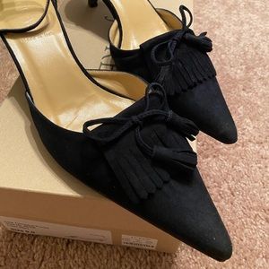 VGUC Jcrew Navy Suede Point Kitten Heels